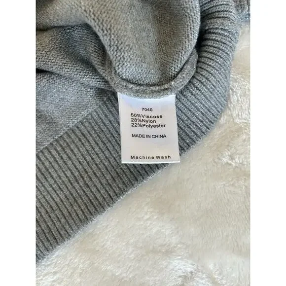 BTFBM Women’s Gray Knit Pullover Ruffle Button Sweater Size S - Picture 7 of 9